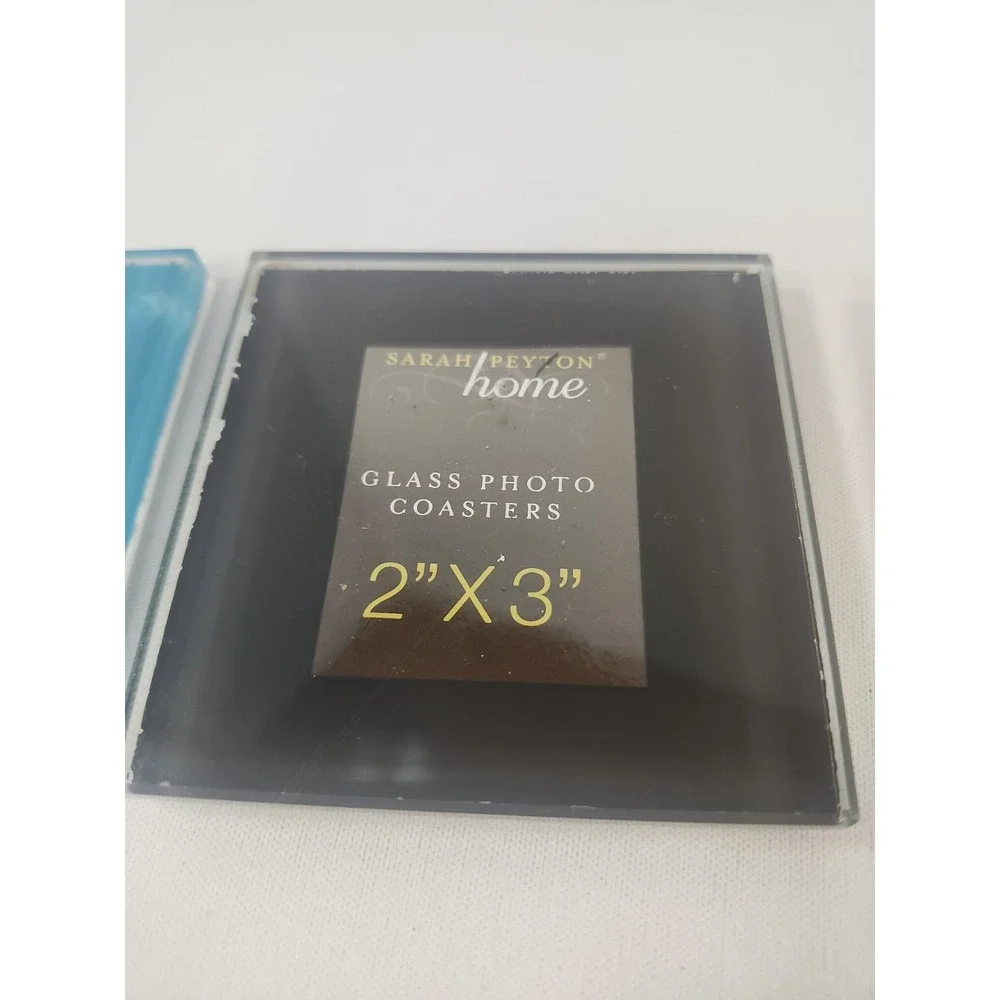 Sarah Peyton Home Set Of 4 Glass Photo Coasters 2